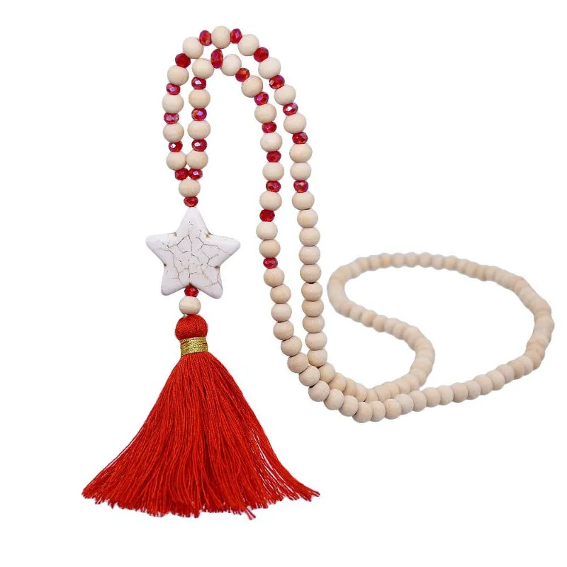 Handmade Long Tassel Beaded Statement Necklaces