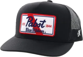 HOOEY Officially Licensed Pabst Blue Ribbon One Size Fits All Adjustable Snapback Hat for Men and Women Mesh Back Trucker Hat