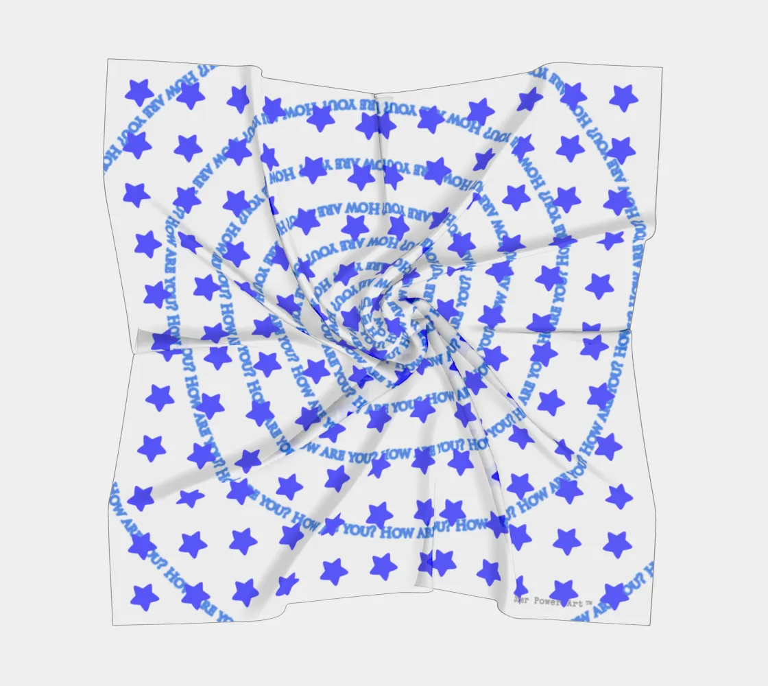 Insook Hwang's Art_Scarves _Stars_Spiral_Howareyou_blue#1_grayback