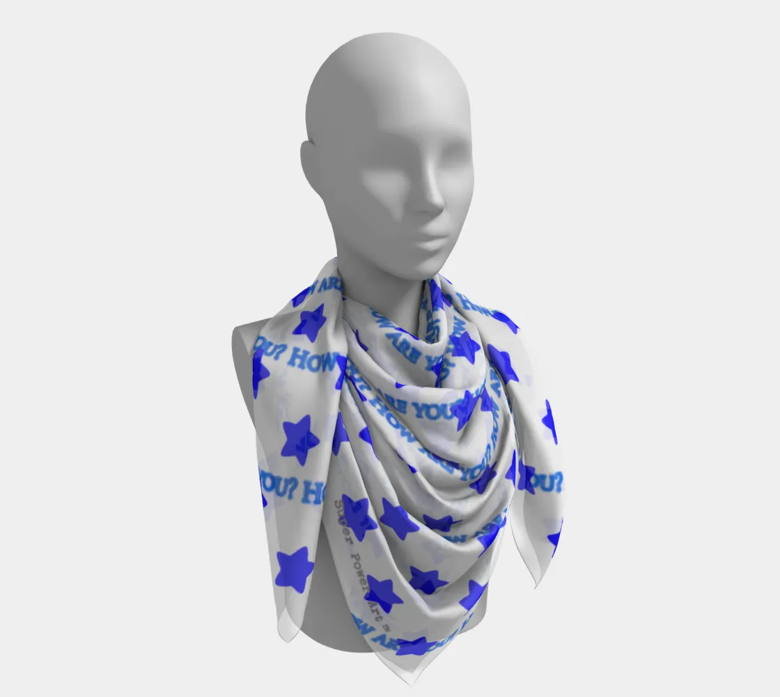 Insook Hwang's Art_Scarves _Stars_Spiral_Howareyou_blue#1_grayback