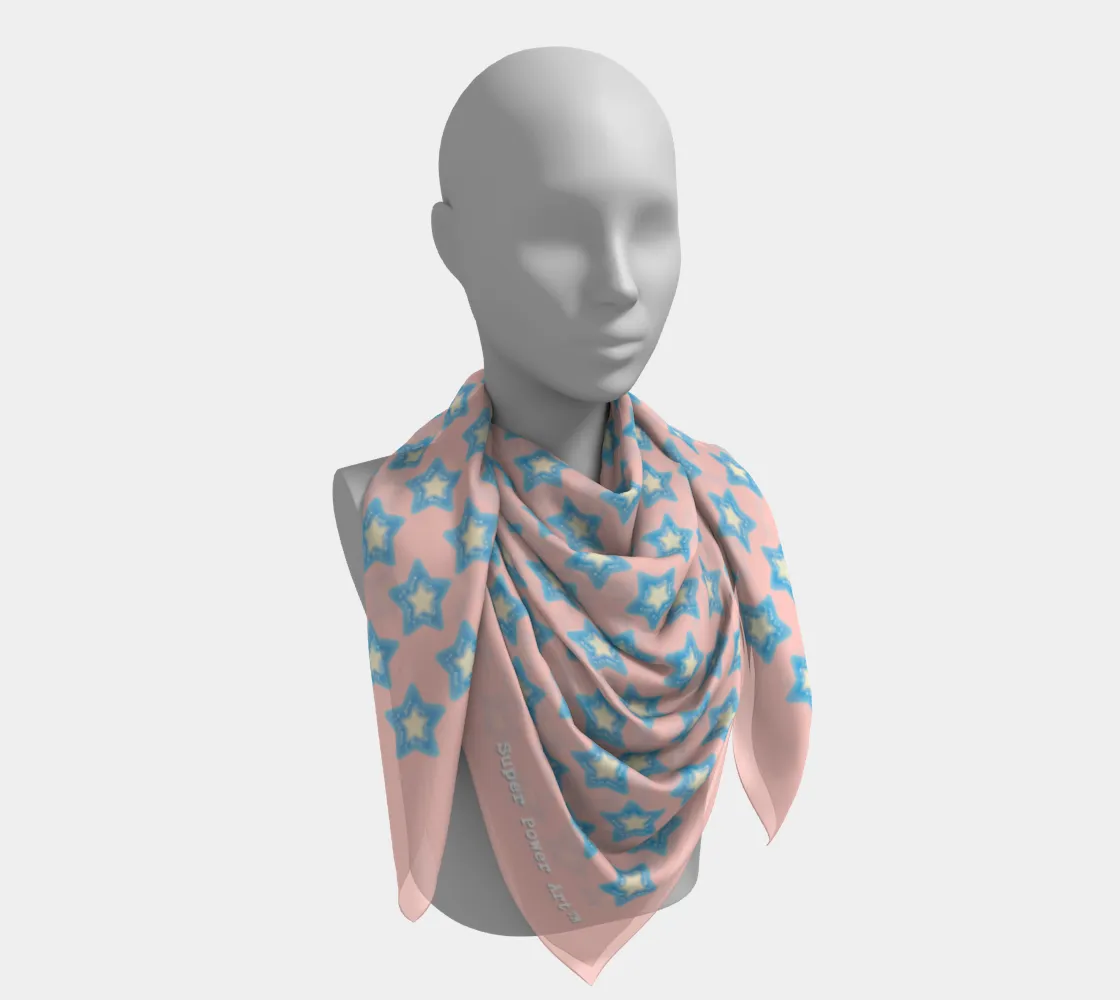 Insook Hwang's Art_Scarves_Little stars_peach#1