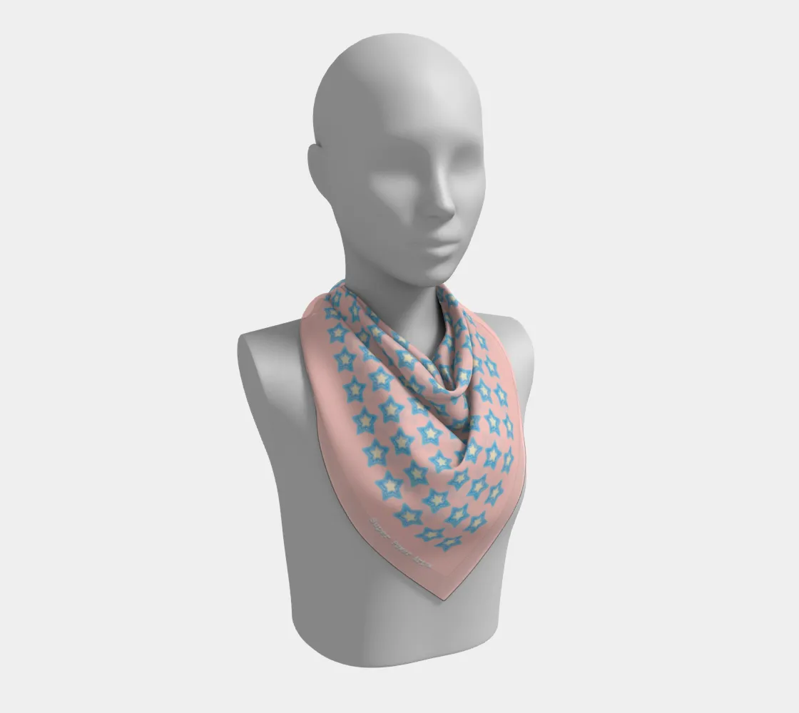 Insook Hwang's Art_Scarves_Little stars_peach#1