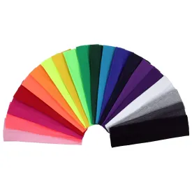 Kenz Laurenz 12 Cotton Headbands for Women Non Slip Elastic Sweat Hairbands Soft Fabric Hair Bands for Women's Hair, Workout Yoga Running Sport Thin Hair Wrap for Girls