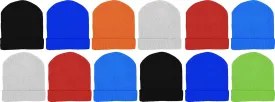Kids Winter Beanies, 12 Pack Warm Cold Weather Hats Boys Girls Children