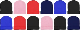 Kids Winter Beanies, 12 Pack Warm Cold Weather Hats Boys Girls Children