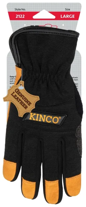 KincoPro 2122-XL Work Gloves, Men's, XL, Angled Wing Thumb, Easy-On Cuff, Polyester/Spandex Back :PR: QUANTITY: 1