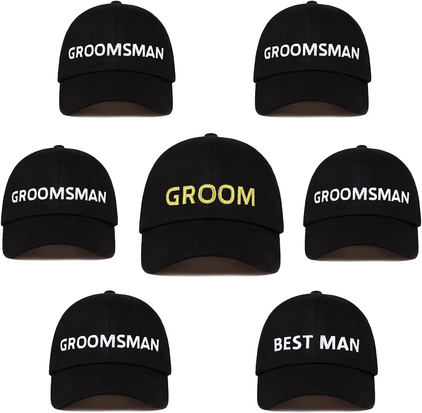 LADY&HOME Bachelor/Bachelorette Party Baseball Hats Set, Embroidered Adjustable Cotton Truck Caps