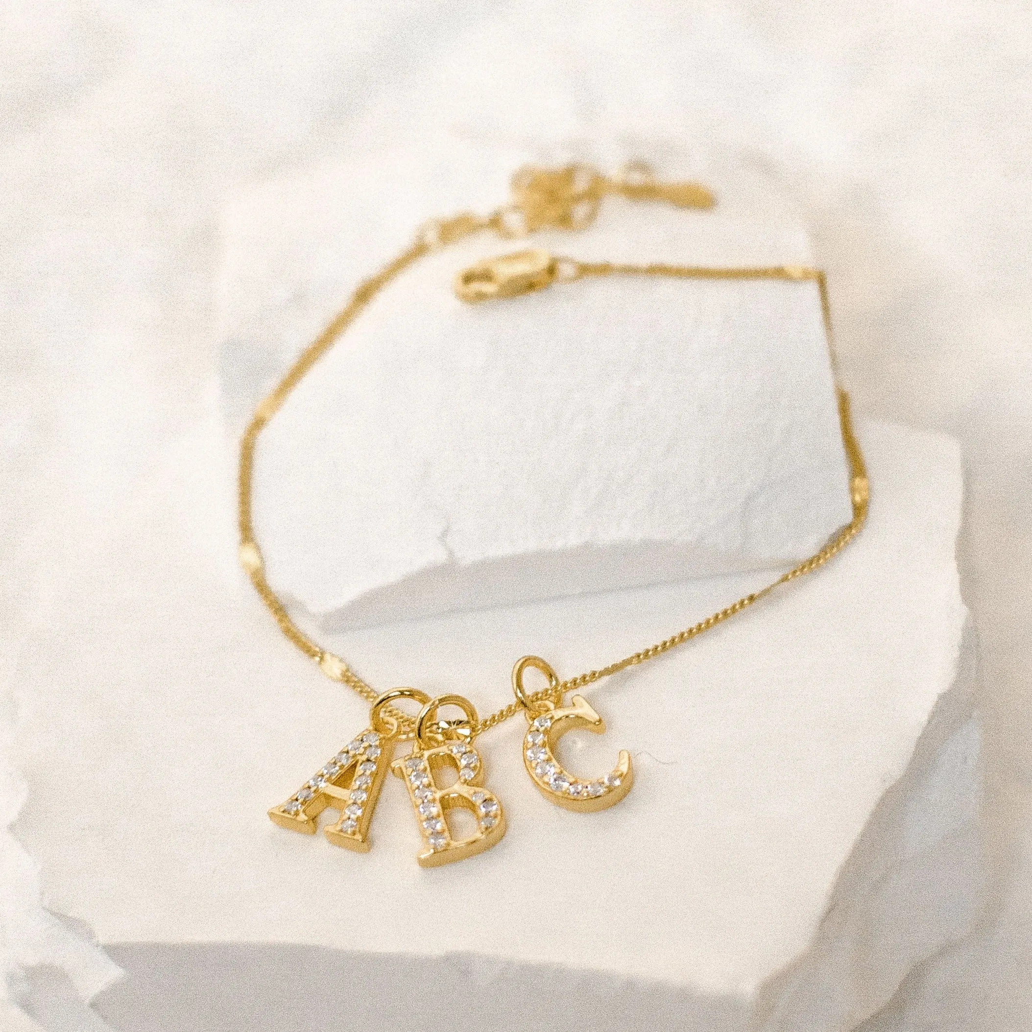 Letter Pendant Chain Bracelet