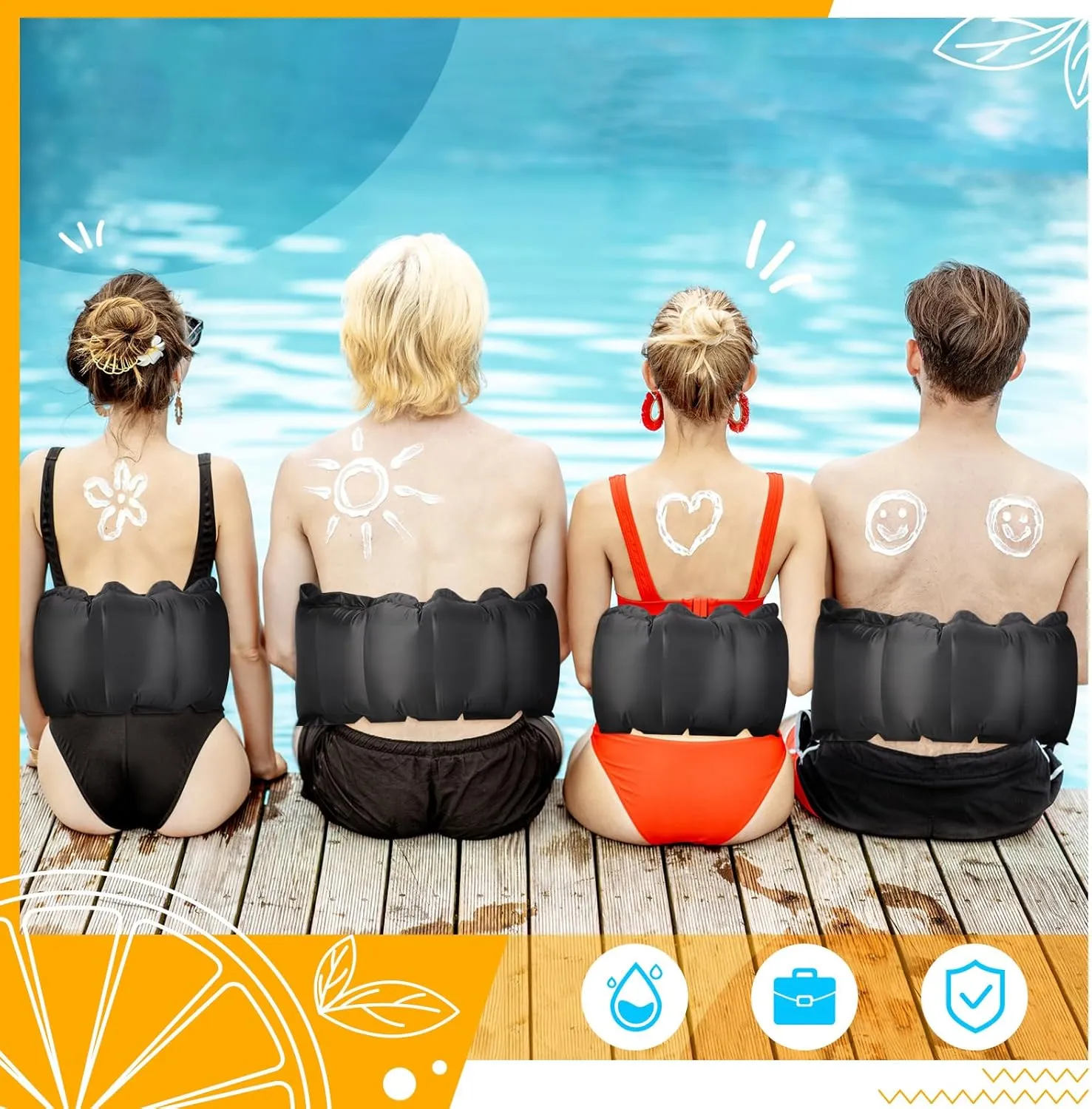 Lewtemi 1 Pcs Inflatable Swim Belt Pool Flotation Portable Waist Floatation Aid for Adults Adjustable Floating Swimming Training Aid Waist Belt with Buckle and Rope for Swimming Beginner