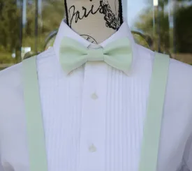 Light Mint Green Bow Tie and/or Suspenders (132)