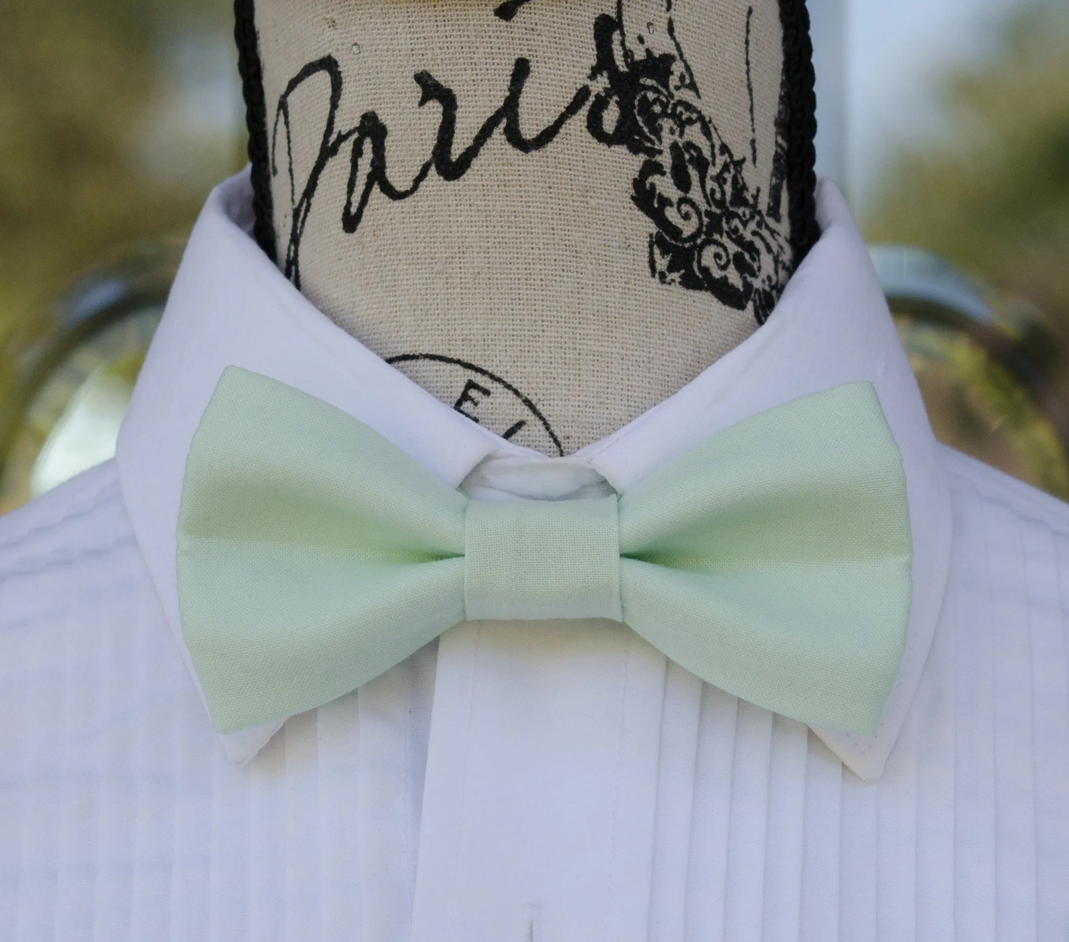 Light Mint Green Bow Tie and/or Suspenders (132)