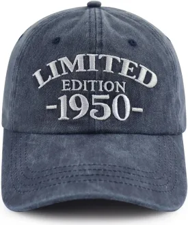 Limited Edition 1950 1951 1952 1953 1954 1955 1956 1957 1958 1959 Hat for Men Women, Adjust Birthday Baseball Cap
