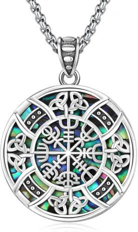 MEDWISE Celtic Cross Viking Necklace for Men 925 Sterling Silver Viking Necklace Celtic Necklace Irish Viking Jewelry for Men Women Friend Son Gift