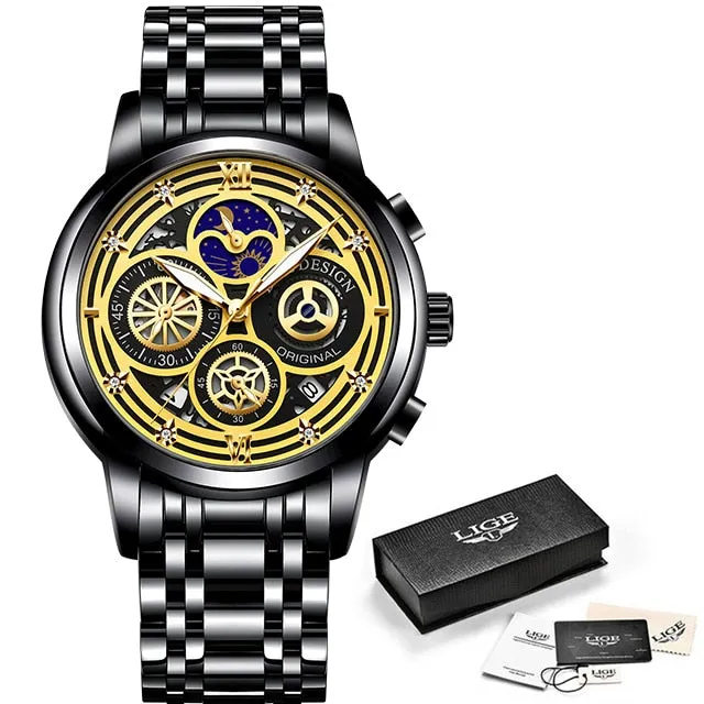 Mens Luxury Moon Phase Wristwatches