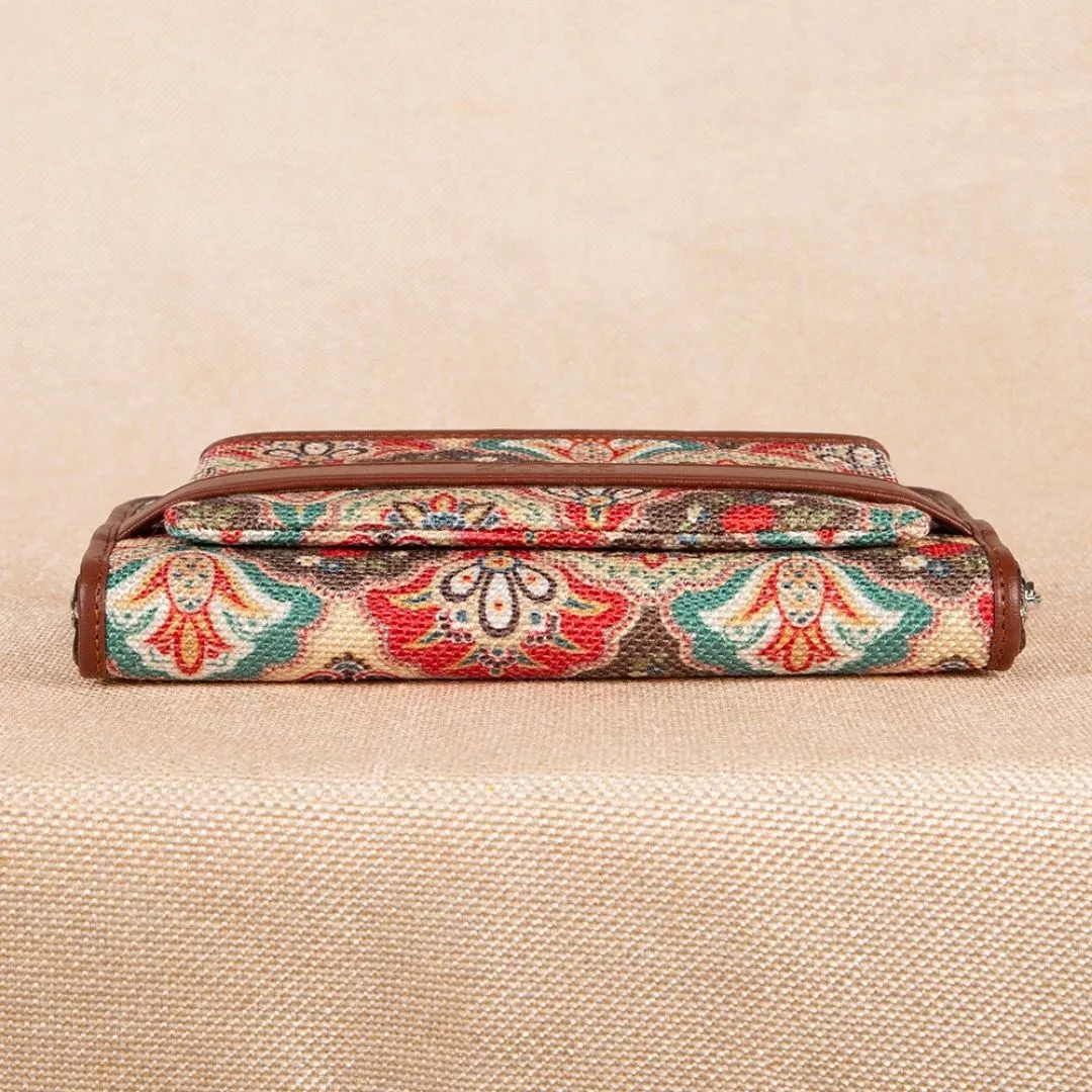 Mughal Art Multicolor Classic Zipper Metal Wallet