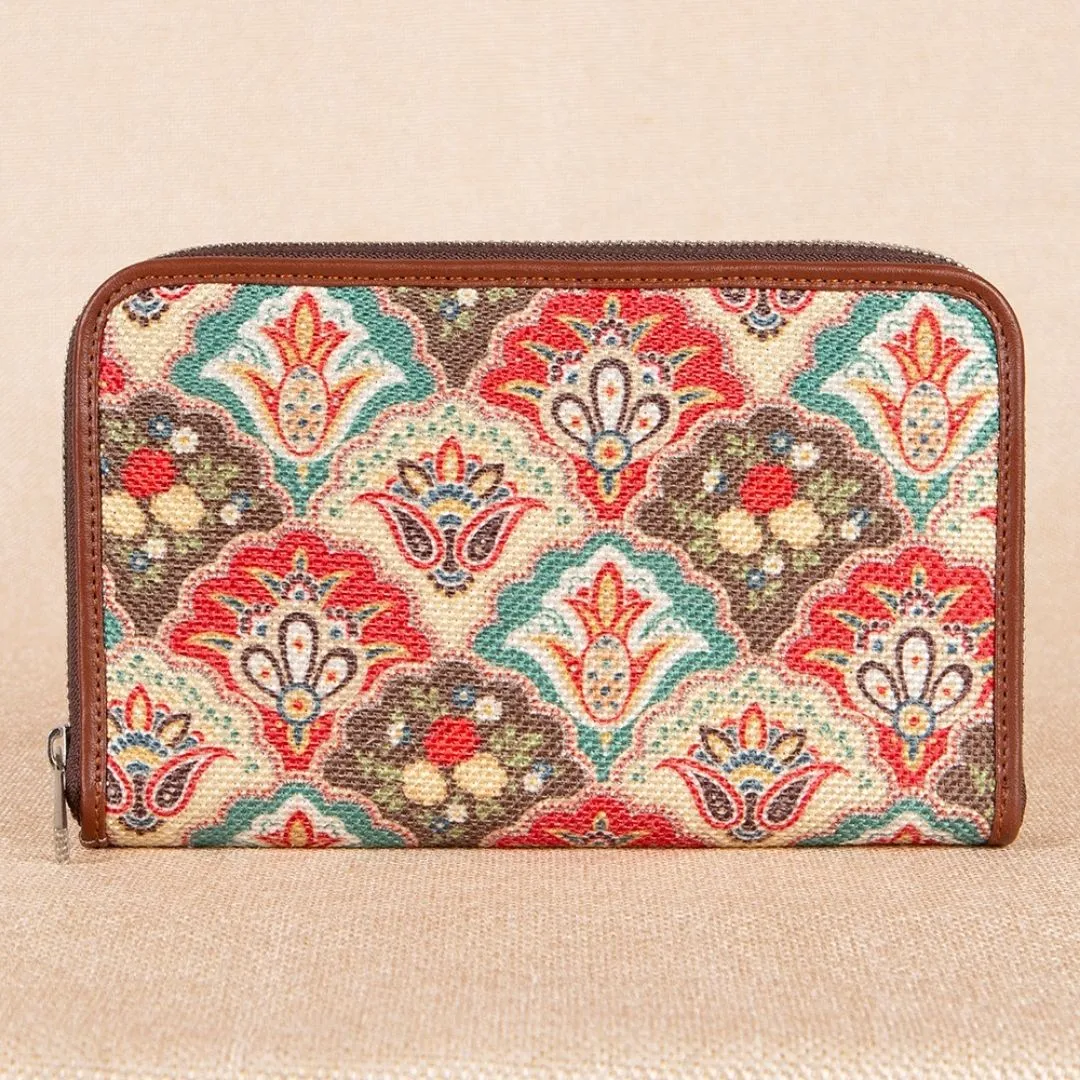 Mughal Art Multicolor Classic Zipper Metal Wallet