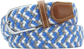 Multicolored Elastic Woven Golf Belts Casual Braided Stretch Belt for Men and Women