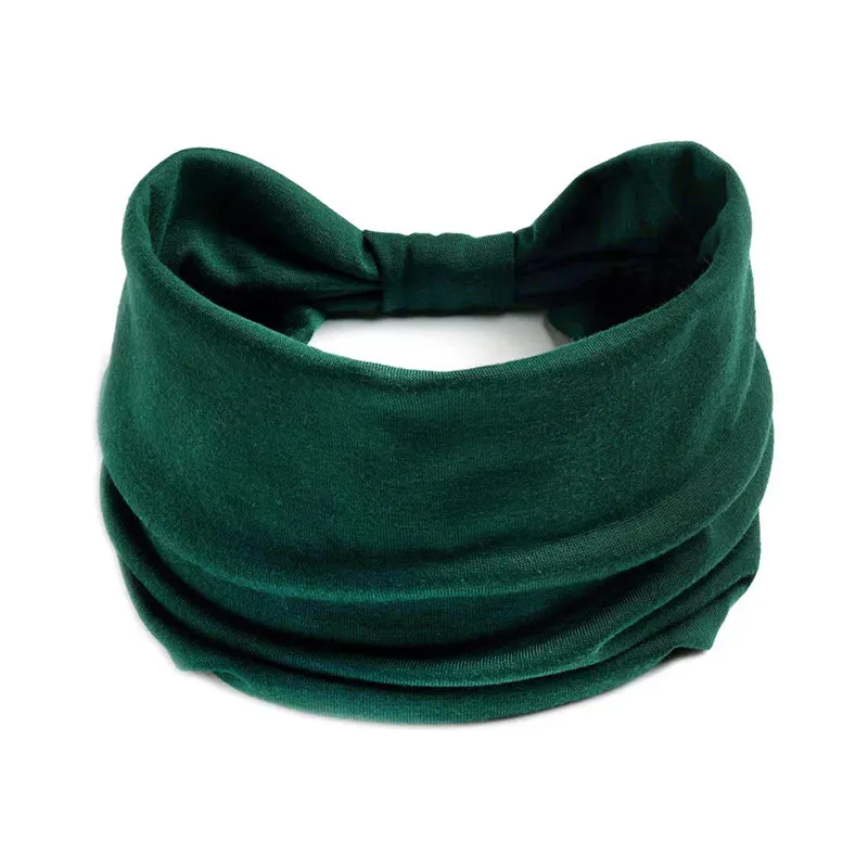 New Boho Solid Color Wide Headbands