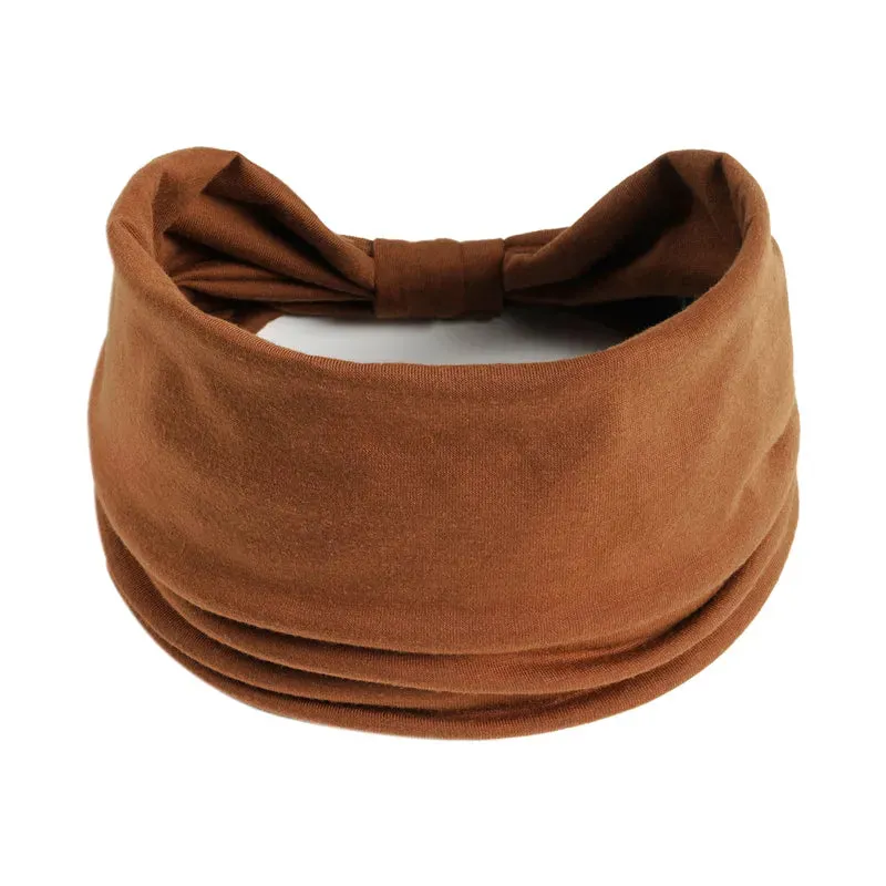 New Boho Solid Color Wide Headbands