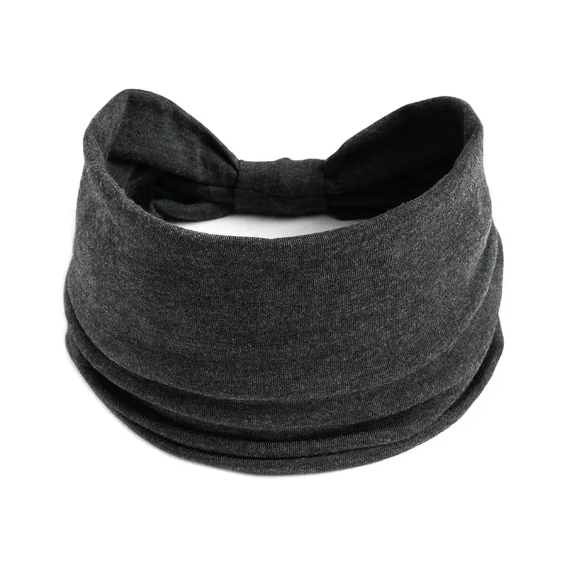 New Boho Solid Color Wide Headbands