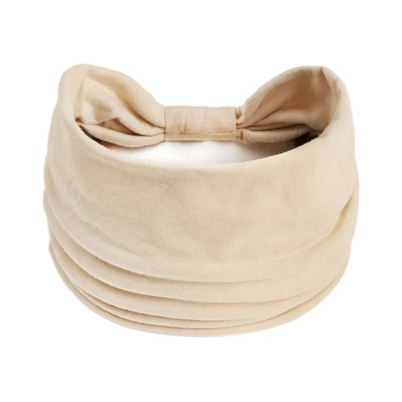 New Boho Solid Color Wide Headbands