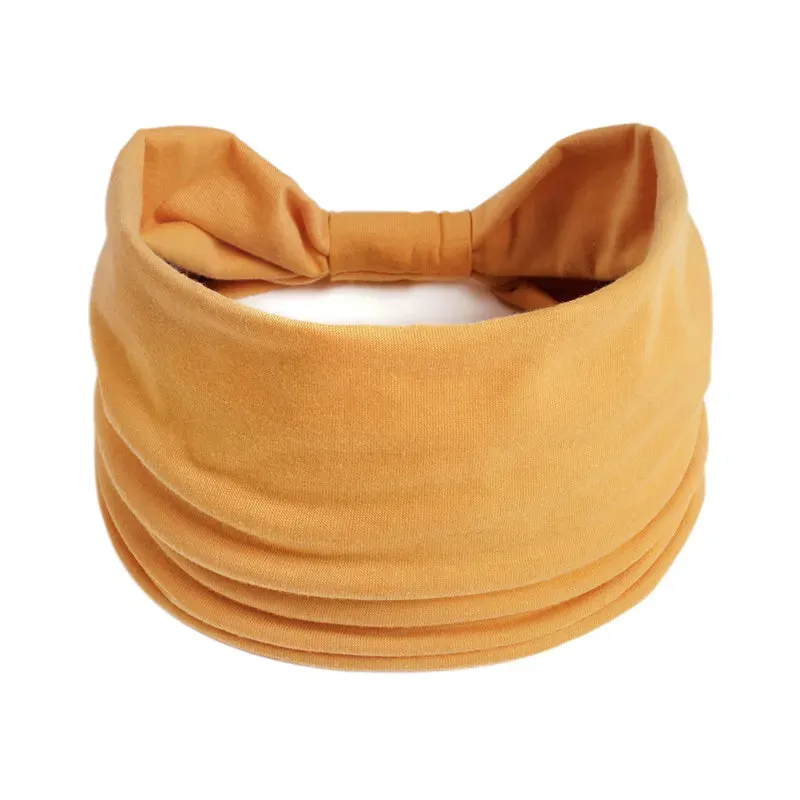New Boho Solid Color Wide Headbands