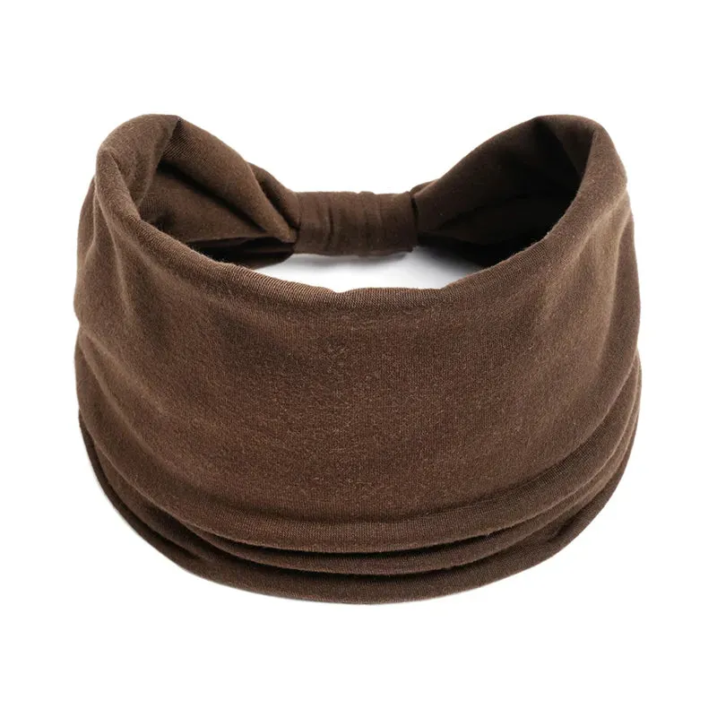 New Boho Solid Color Wide Headbands