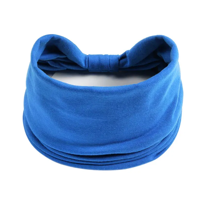 New Boho Solid Color Wide Headbands