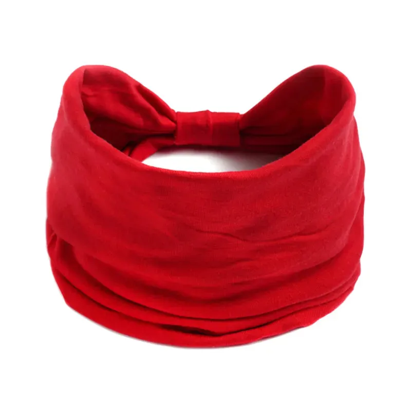 New Boho Solid Color Wide Headbands