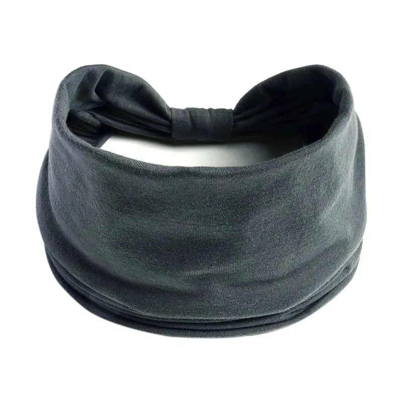 New Boho Solid Color Wide Headbands