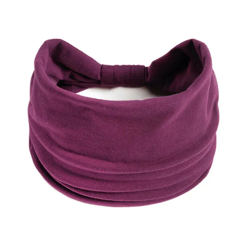 New Boho Solid Color Wide Headbands