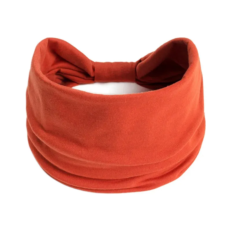 New Boho Solid Color Wide Headbands