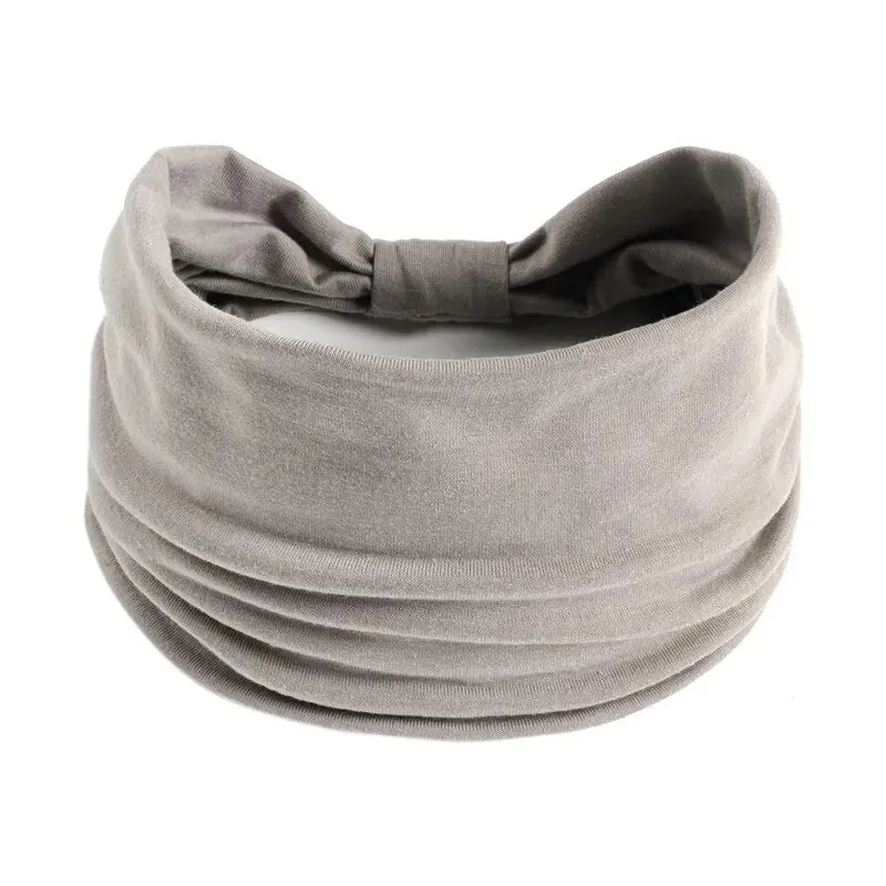 New Boho Solid Color Wide Headbands