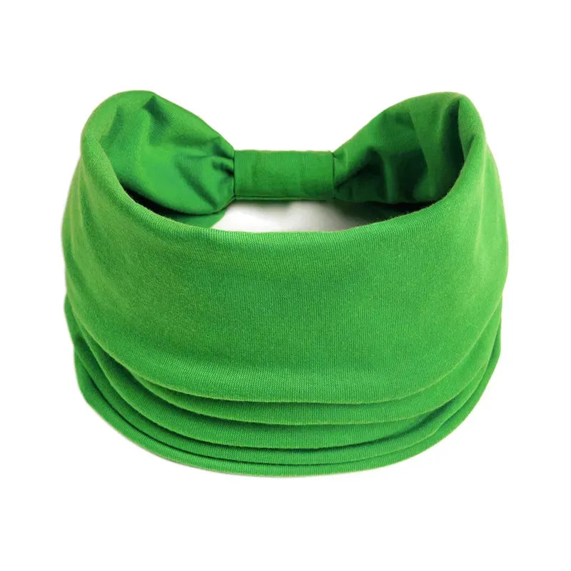 New Boho Solid Color Wide Headbands