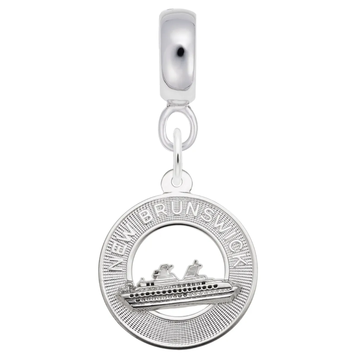 New Brunswick Cruise Ship Charm Dangle Bead In Sterling Silver