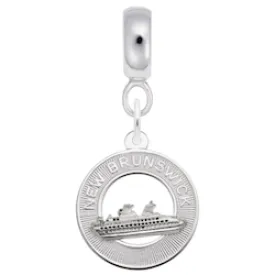 New Brunswick Cruise Ship Charm Dangle Bead In Sterling Silver