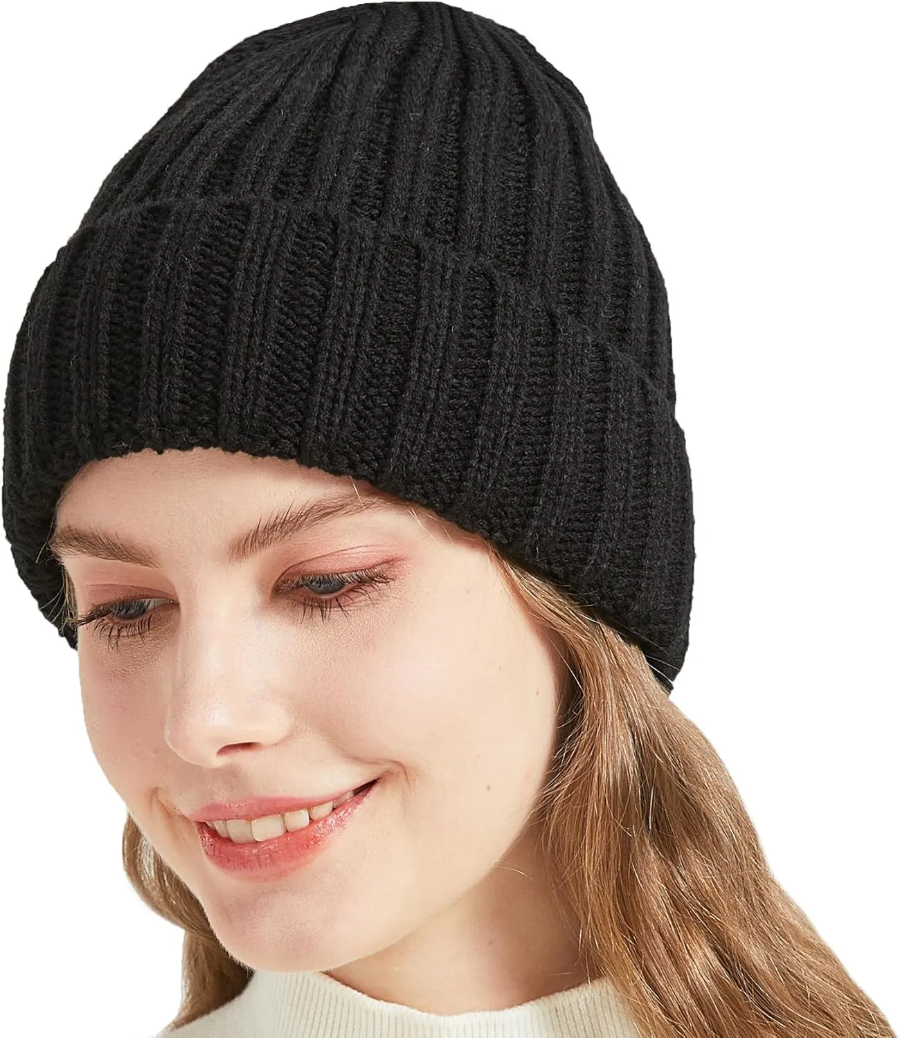 NPQQUAN Thick Warm Winter Hats for Women Knit Beanie Hat Skull Cap Beanies for Men Women