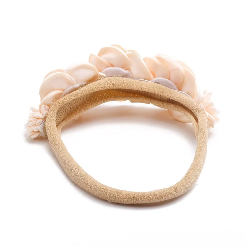 OOSAKU Baby Girl Flower Headbands Set Elastic Floral Headbands 6pcs Soft Nylon Hair Band for Newborn Toddler Hair Accessories