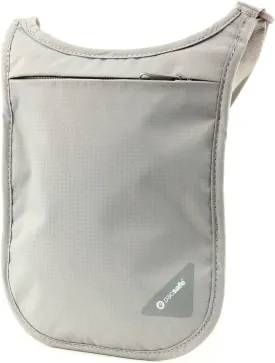 Pacsafe Coversafe V75 Anti-Theft RFID Blocking Passport Holder & Neck Pouch/Wallet - Fits up to Four Passports (or iPhone X) plus Credit Cards, for Women & Men (Neutral Grey)