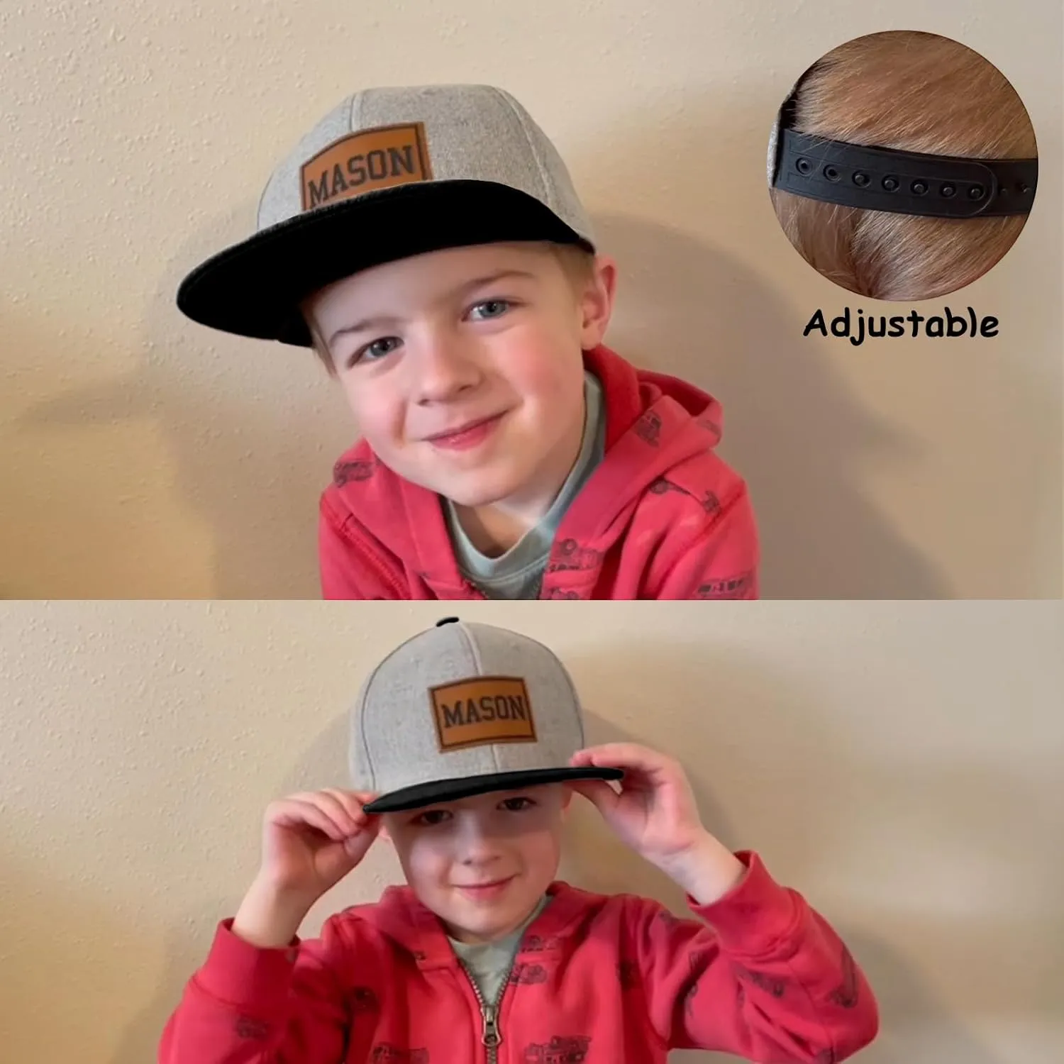Personalized Toddler Hats, Custom Name Baseball Caps with Adjustable Snapback, Truck Cap for Infants Kids and Adults