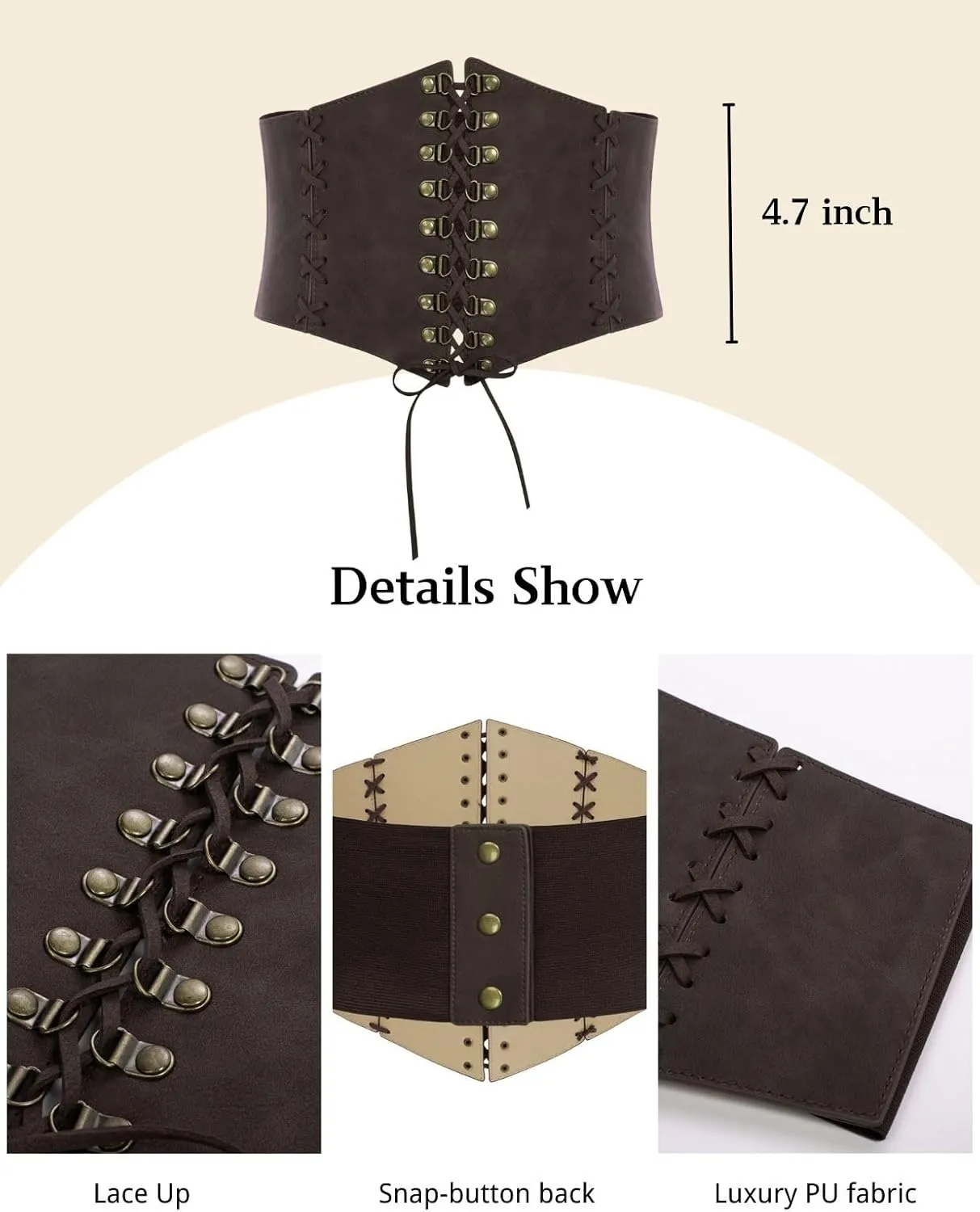 Scarlet Darkness Women Wide Belt Elastic Waist Belt Lace-up Corset Belts for Dress