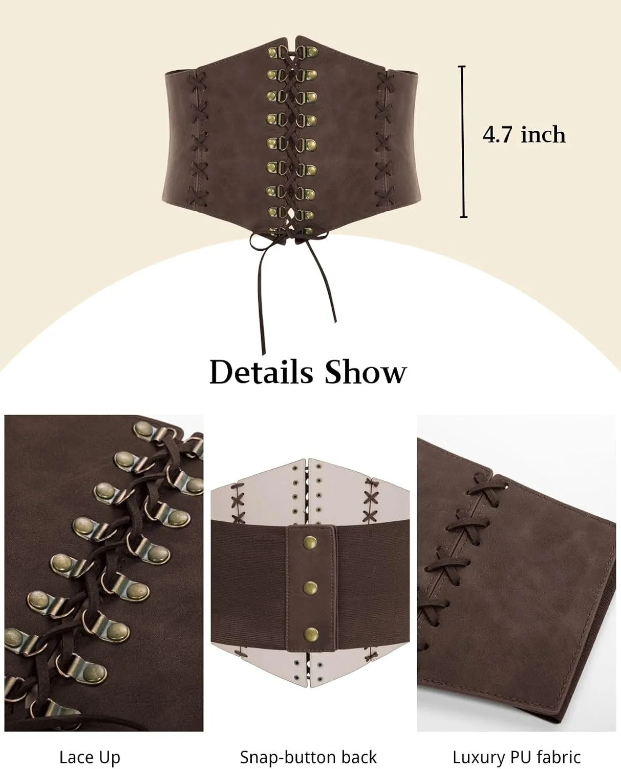 Scarlet Darkness Women Wide Belt Elastic Waist Belt Lace-up Corset Belts for Dress