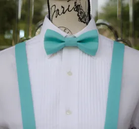 Seafoam Blue Bow Tie and/or Suspenders (191)