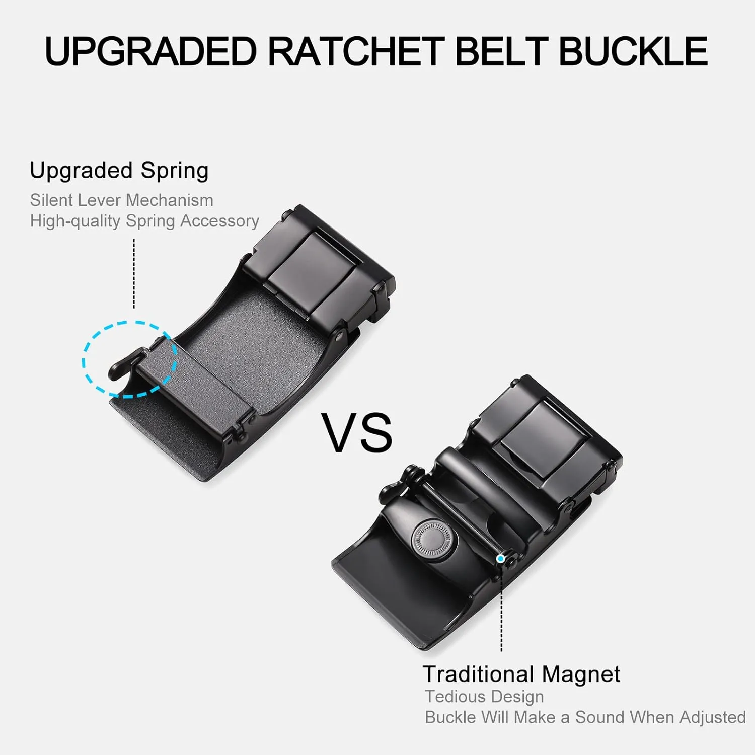 SENDEFN 35MM Ratchet Belt Buckle Only for 1 3/8" Slide Belt Strap, Automatic Click Buckle Adjustable