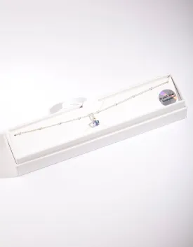 Silver Swarovski Crystal Cube Pendant Fine Choker
