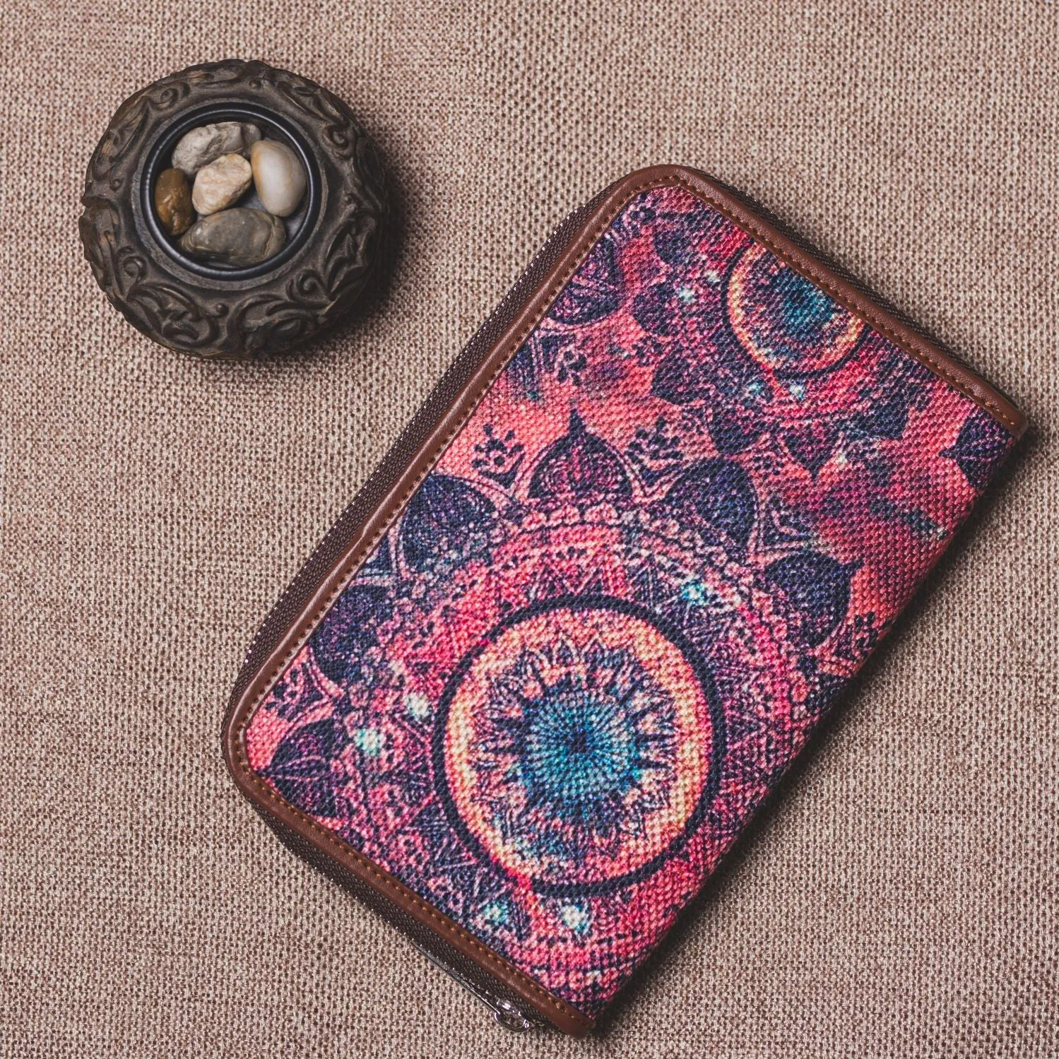 Space Chakra Classic Zipper Metal Wallet