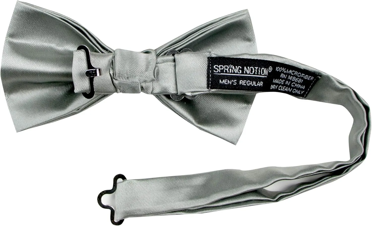 Spring Notion Men's Solid Color Satin Microfiber Bow Tie