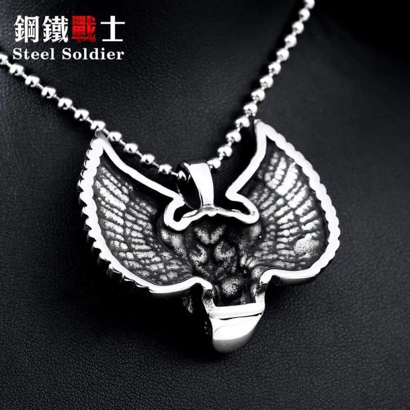 Stainless Steel arrvial angle wing skull Men pendant Stainless Steel Jewelry