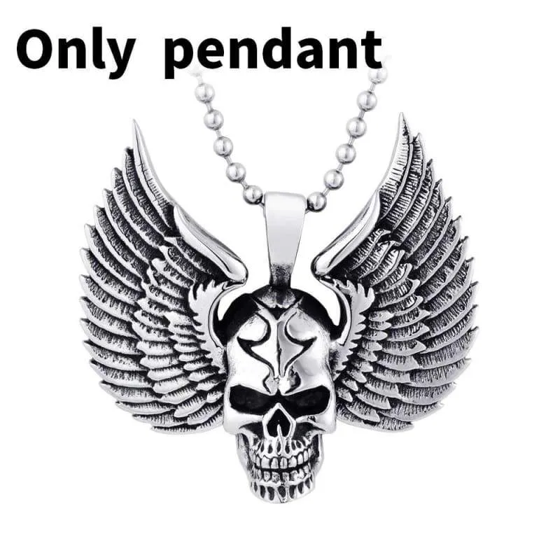 Stainless Steel arrvial angle wing skull Men pendant Stainless Steel Jewelry
