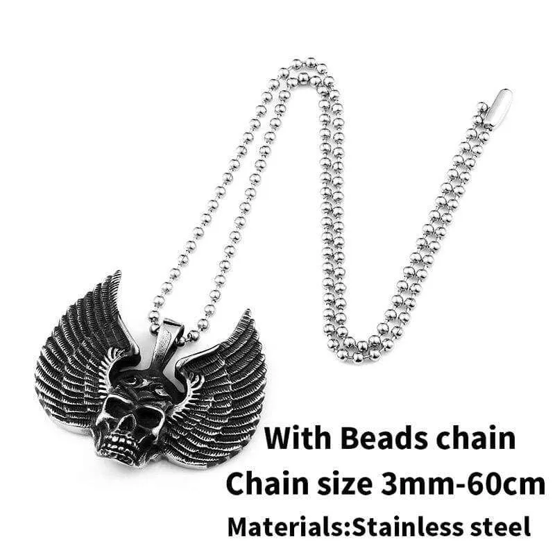 Stainless Steel arrvial angle wing skull Men pendant Stainless Steel Jewelry